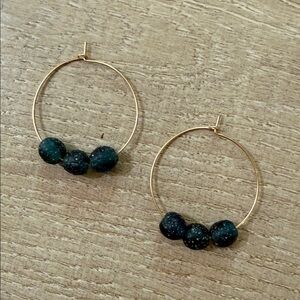 Natalie Borton Teal Bead Earrings